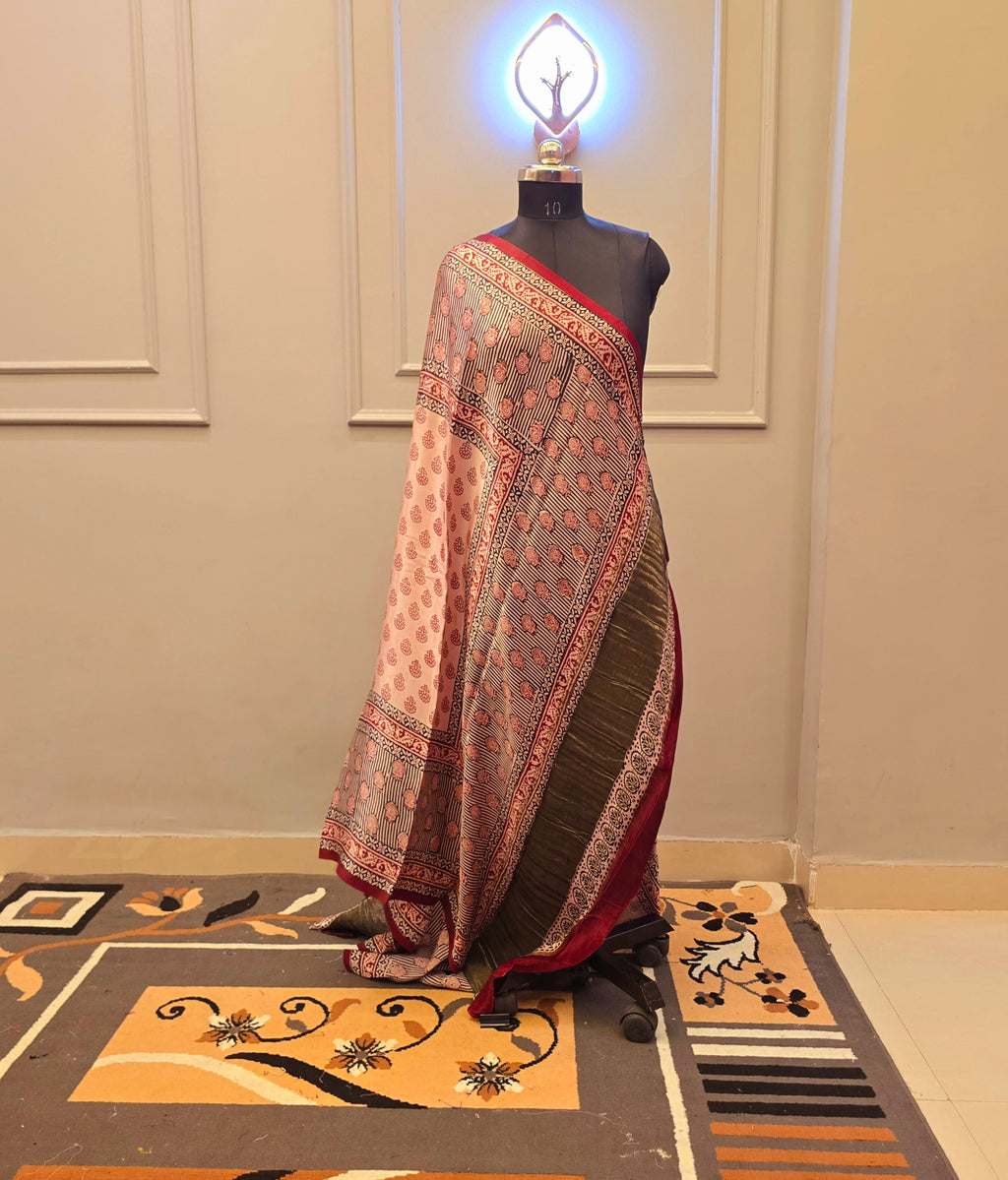 Hand Block Bagh Print Modal Silk 2 Piece Suits