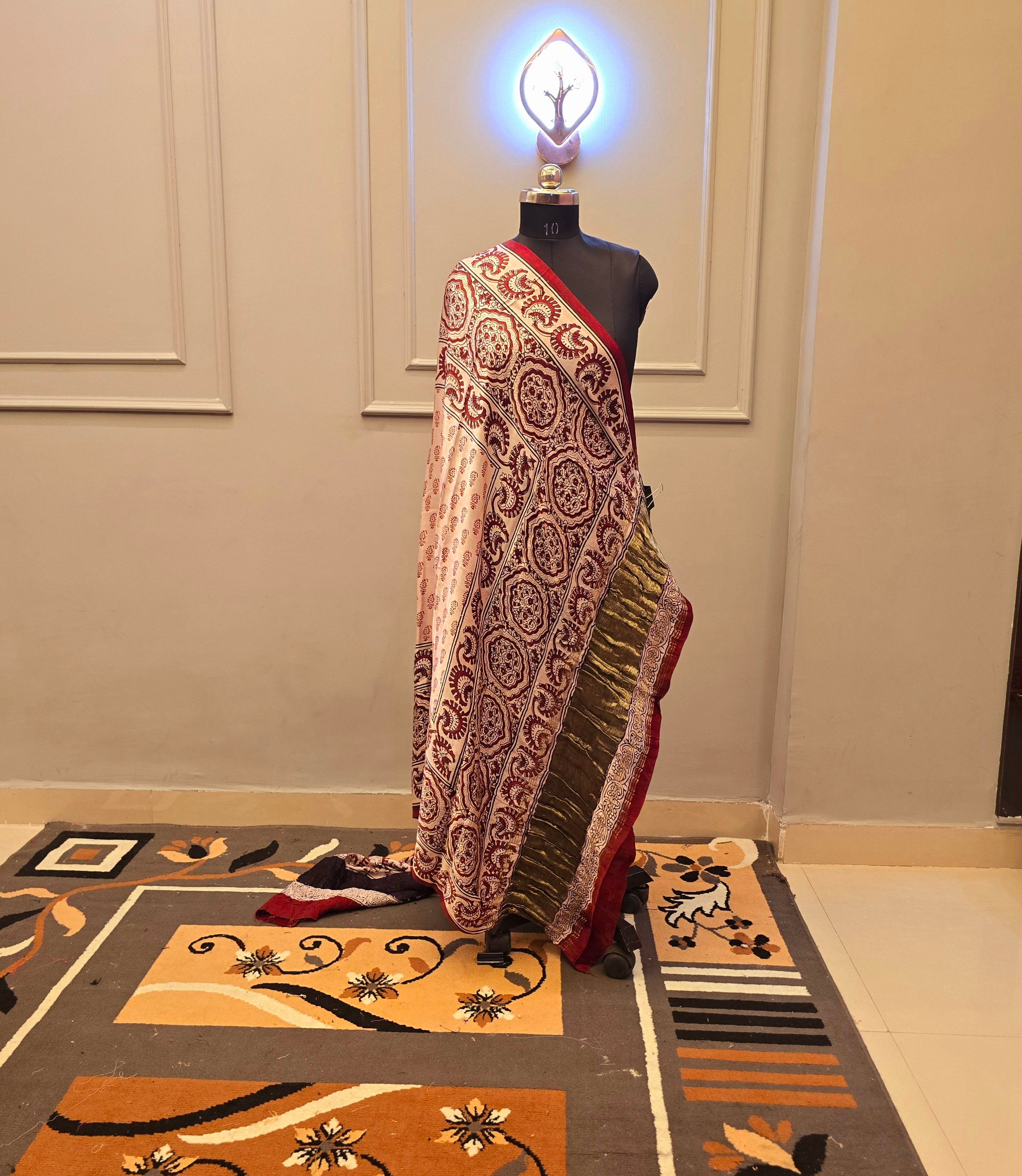 Hand Block Bagh Print Modal Silk 2 Piece Suits