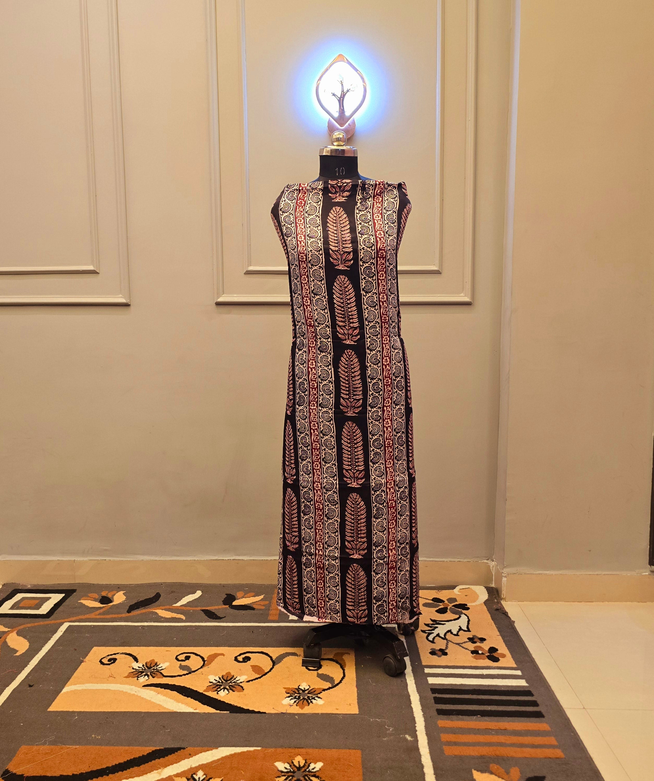 Hand Block Bagh Print Modal silk 2 Piece suit