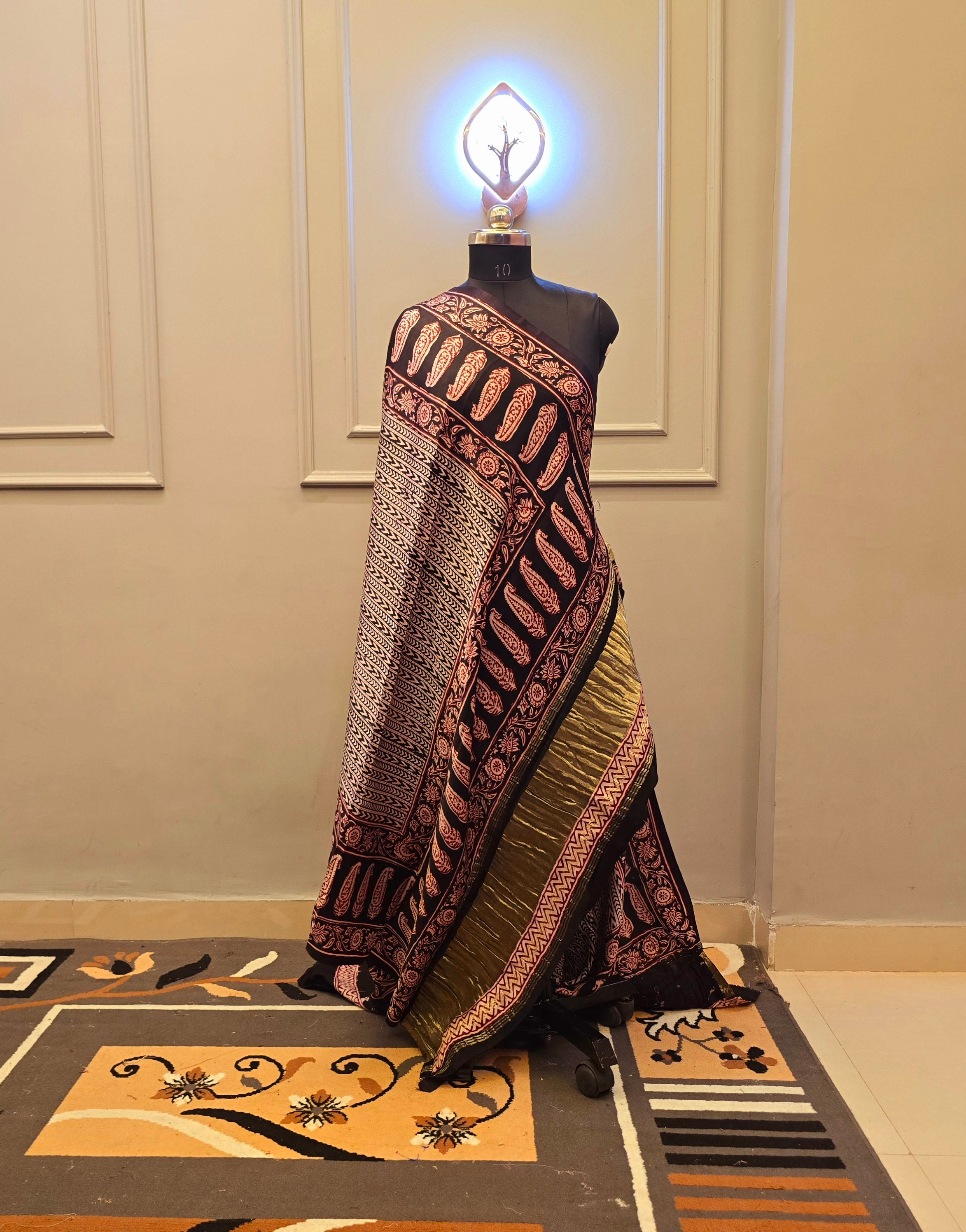 Hand Block Bagh Print Modal silk 2 Piece suit