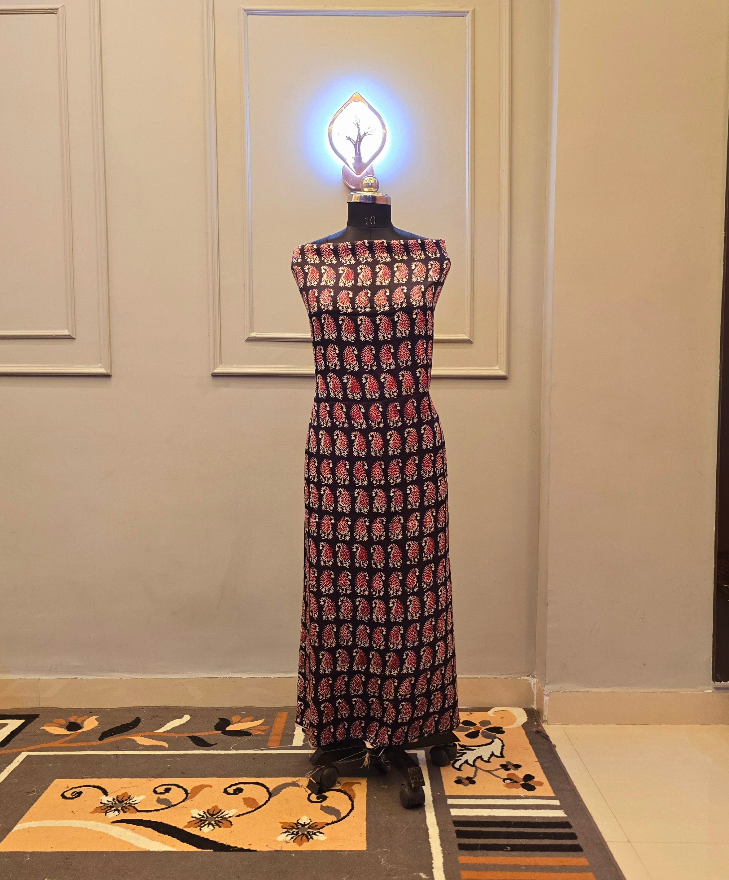 Hand Block Bagh Print Modal Silk 2 Piece Suit