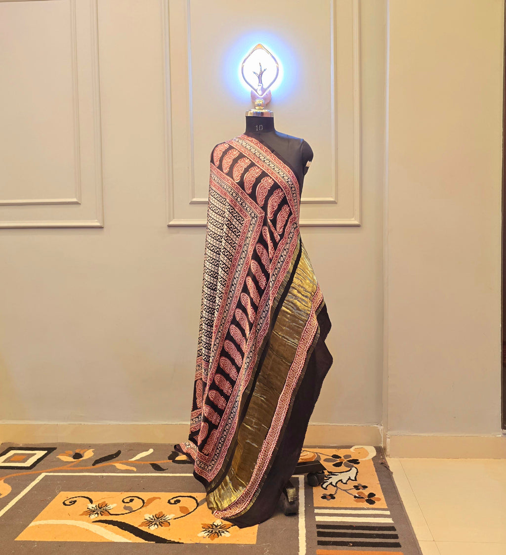 Hand Block Bagh Print Modal Silk 2 Piece Suit