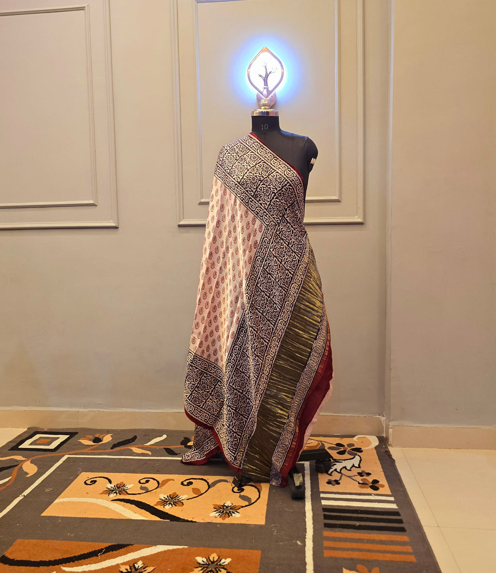 Hand Block Bagh Print Modal Silk 2 Piece Suit