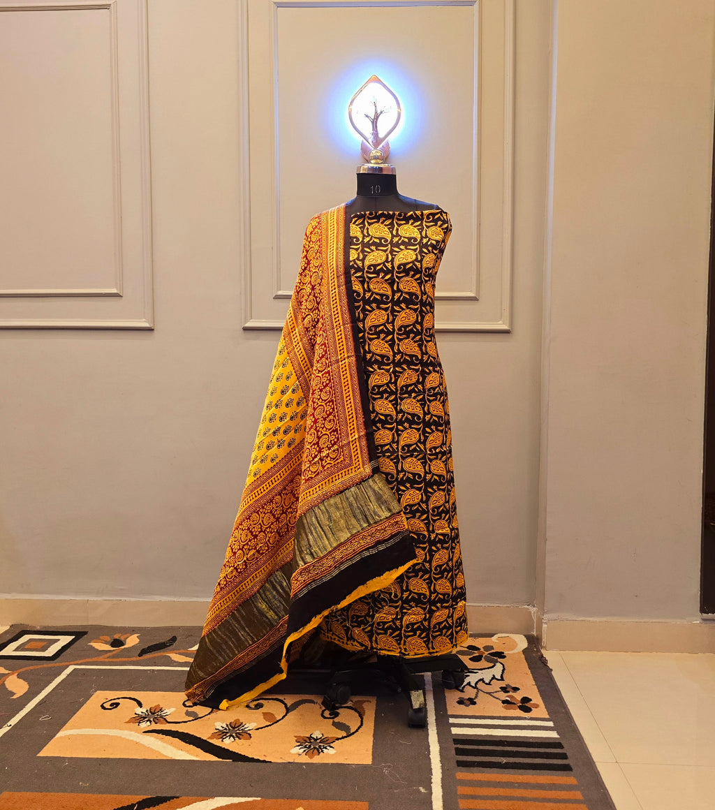 Hand Block Bagh Print Modal Silk 2 Piece Suit