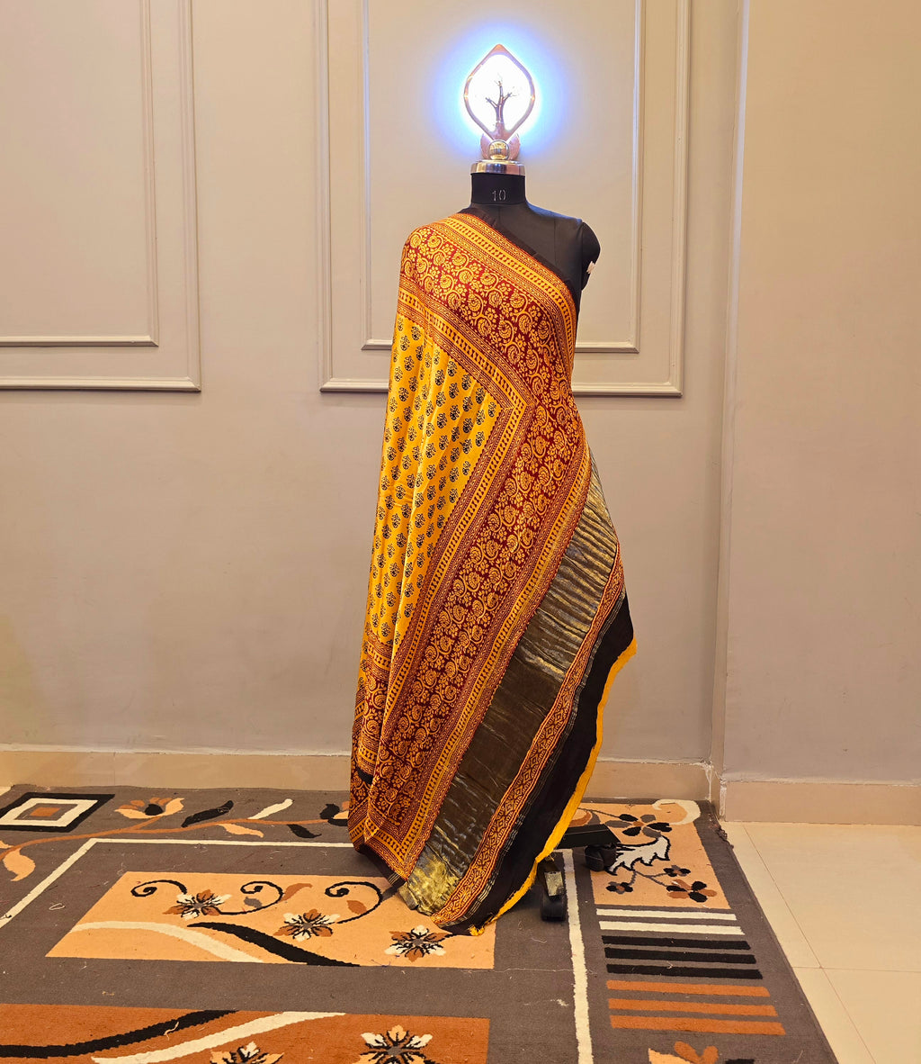 Hand Block Bagh Print Modal Silk 2 Piece Suit