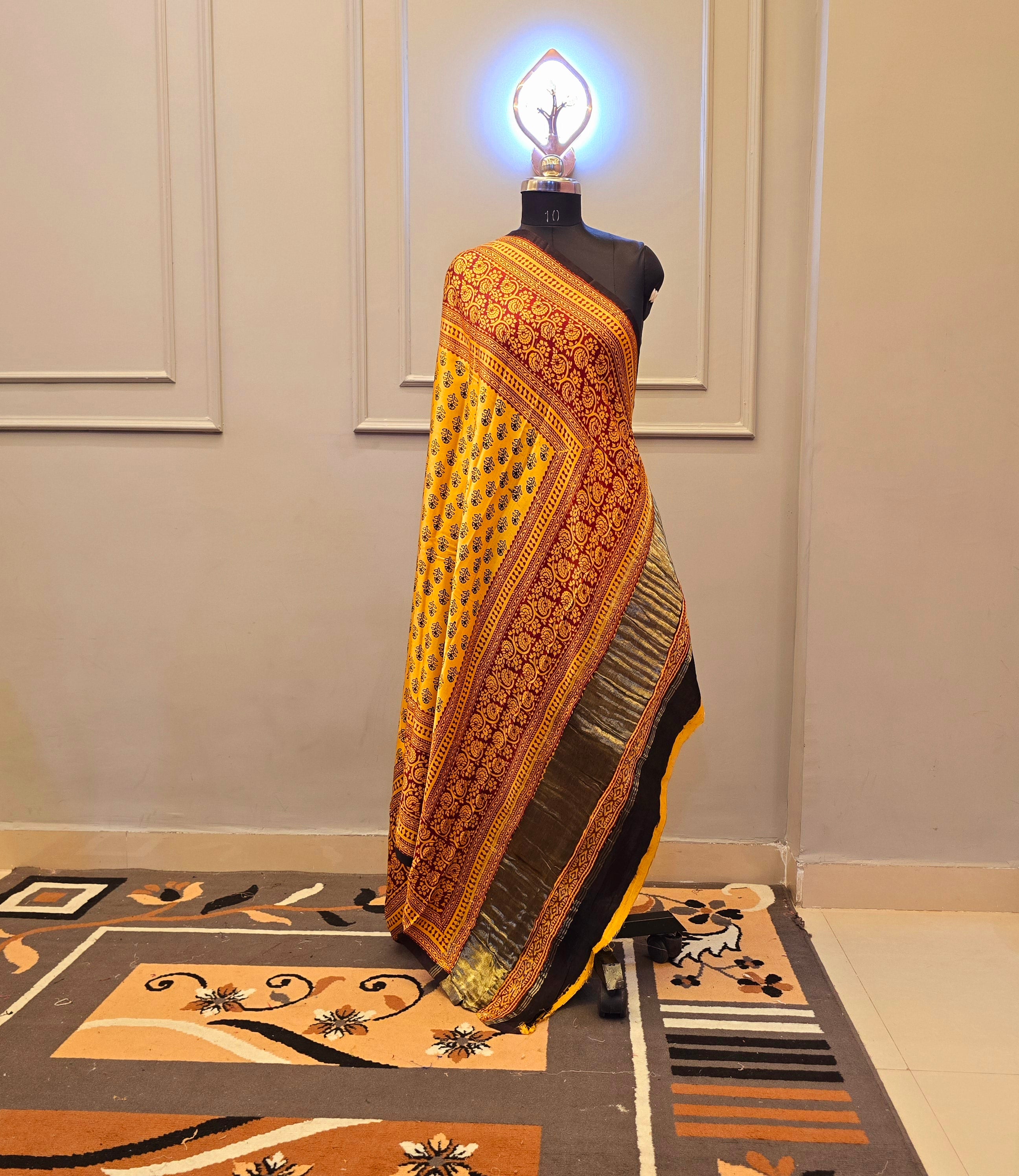 Hand Block Bagh Print Modal Silk 2 Piece Suit