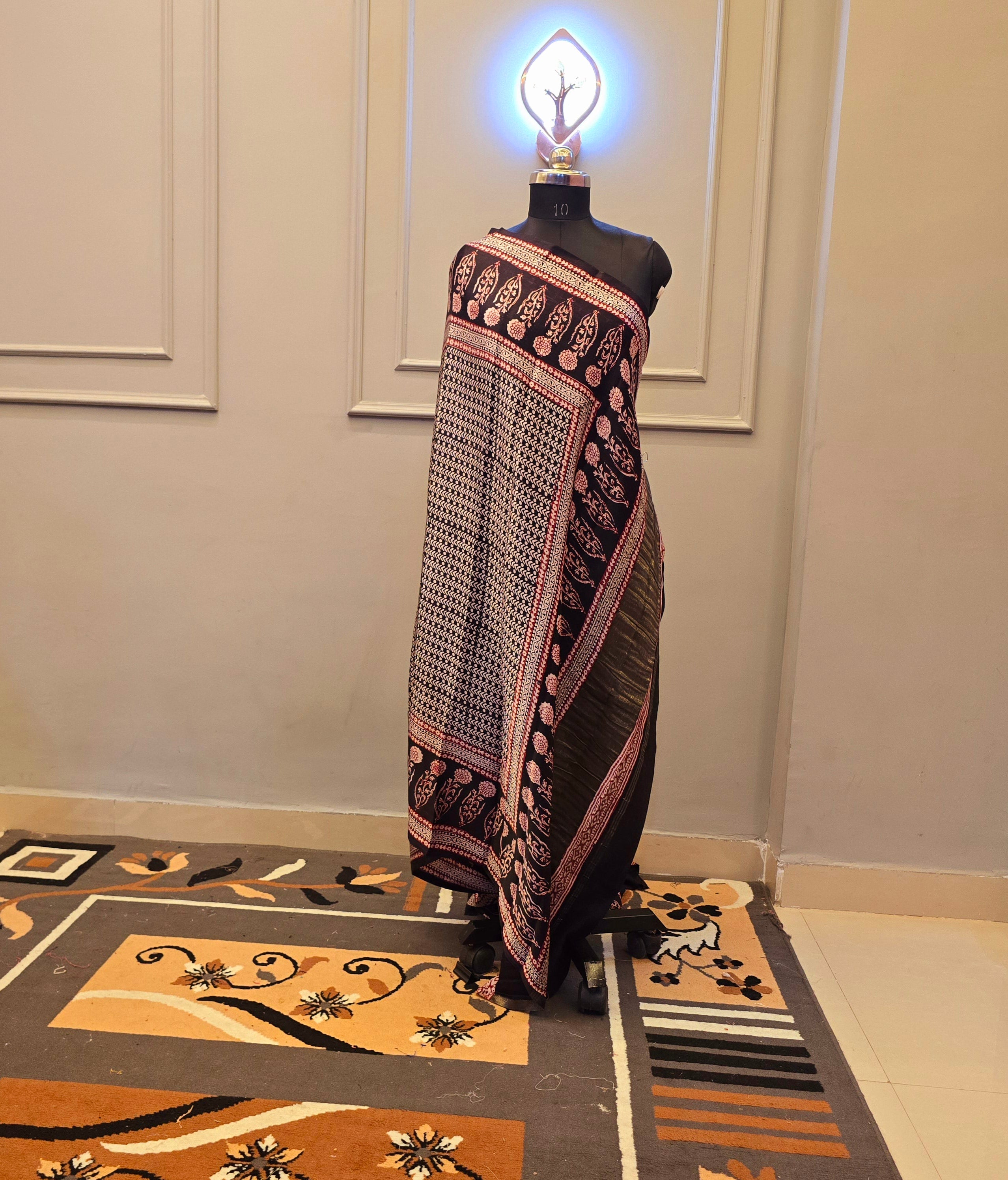 Hand Block Bagh Print Modal Silk 2 Piece Suit