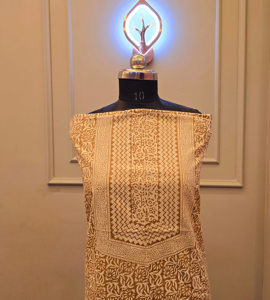 Ochre Hand Block Bagh Print Suit