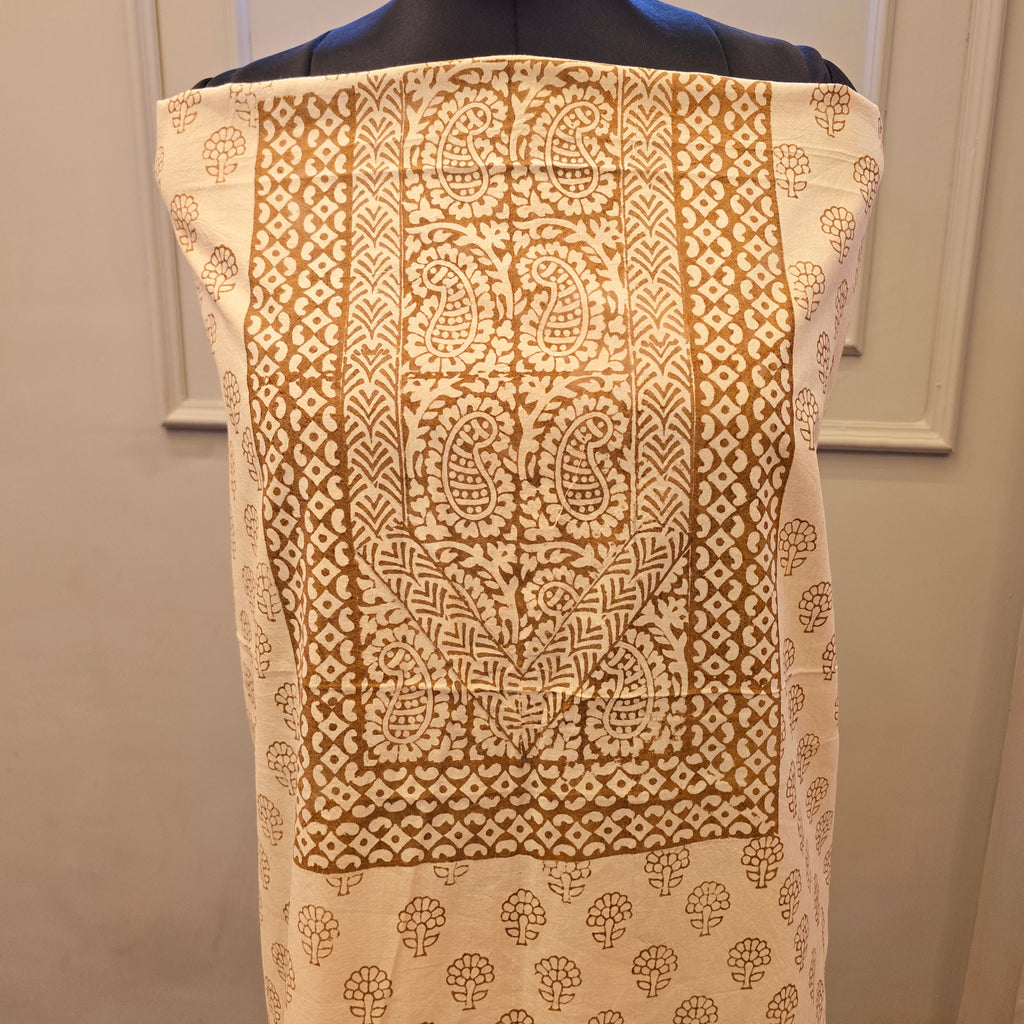 Ochre Hand Block Bagh Print Suit