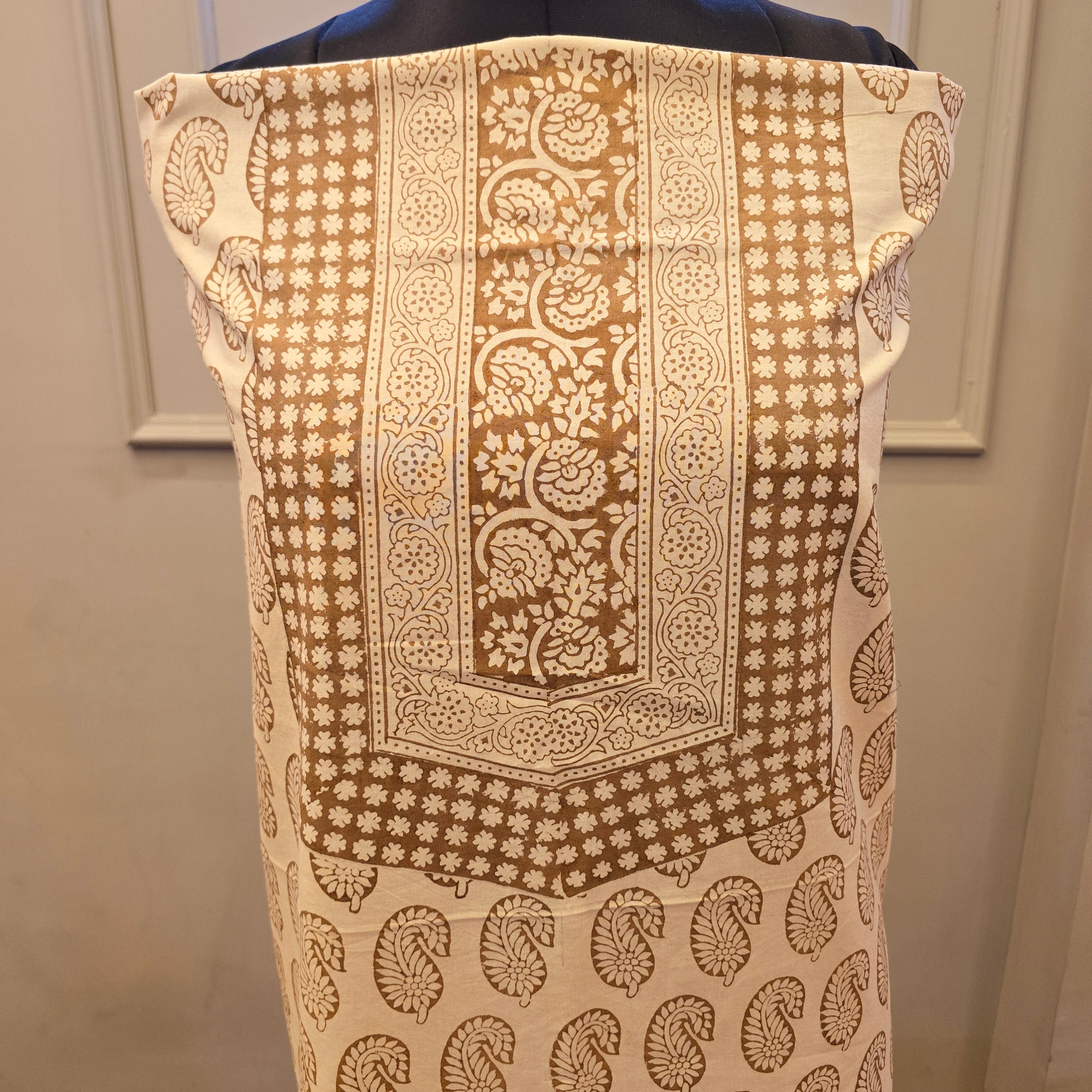 Ochre Hand Block Bagh Print Suit