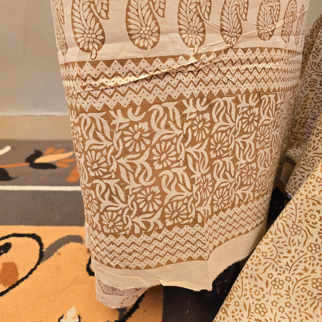 Ochre Hand Block Bagh Print Suit