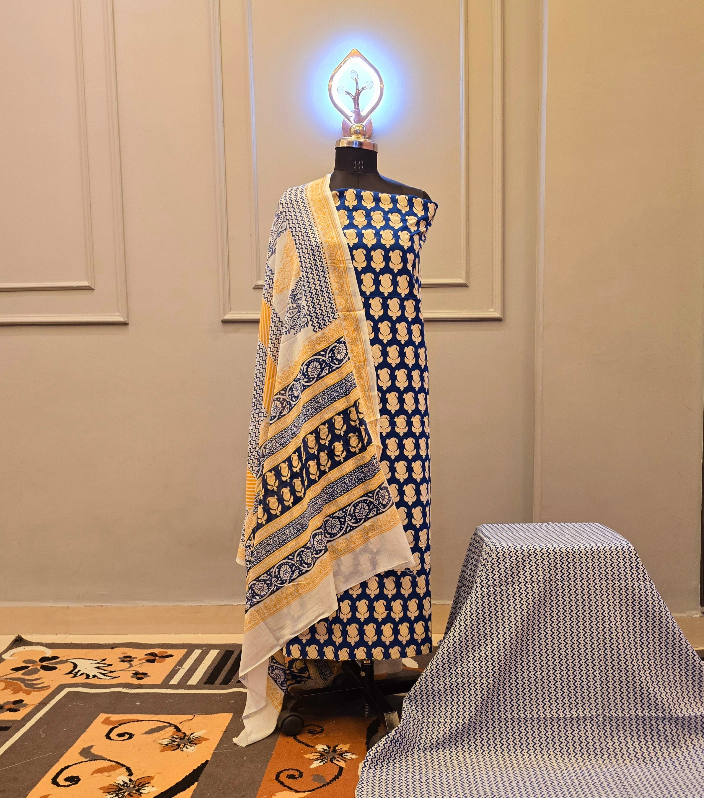 Indigo cotton suit