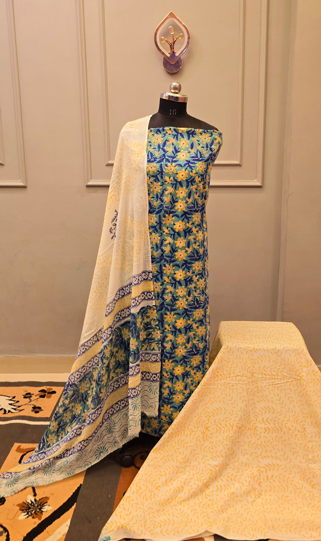 Kalamkari Hand Block Cotton Suit
