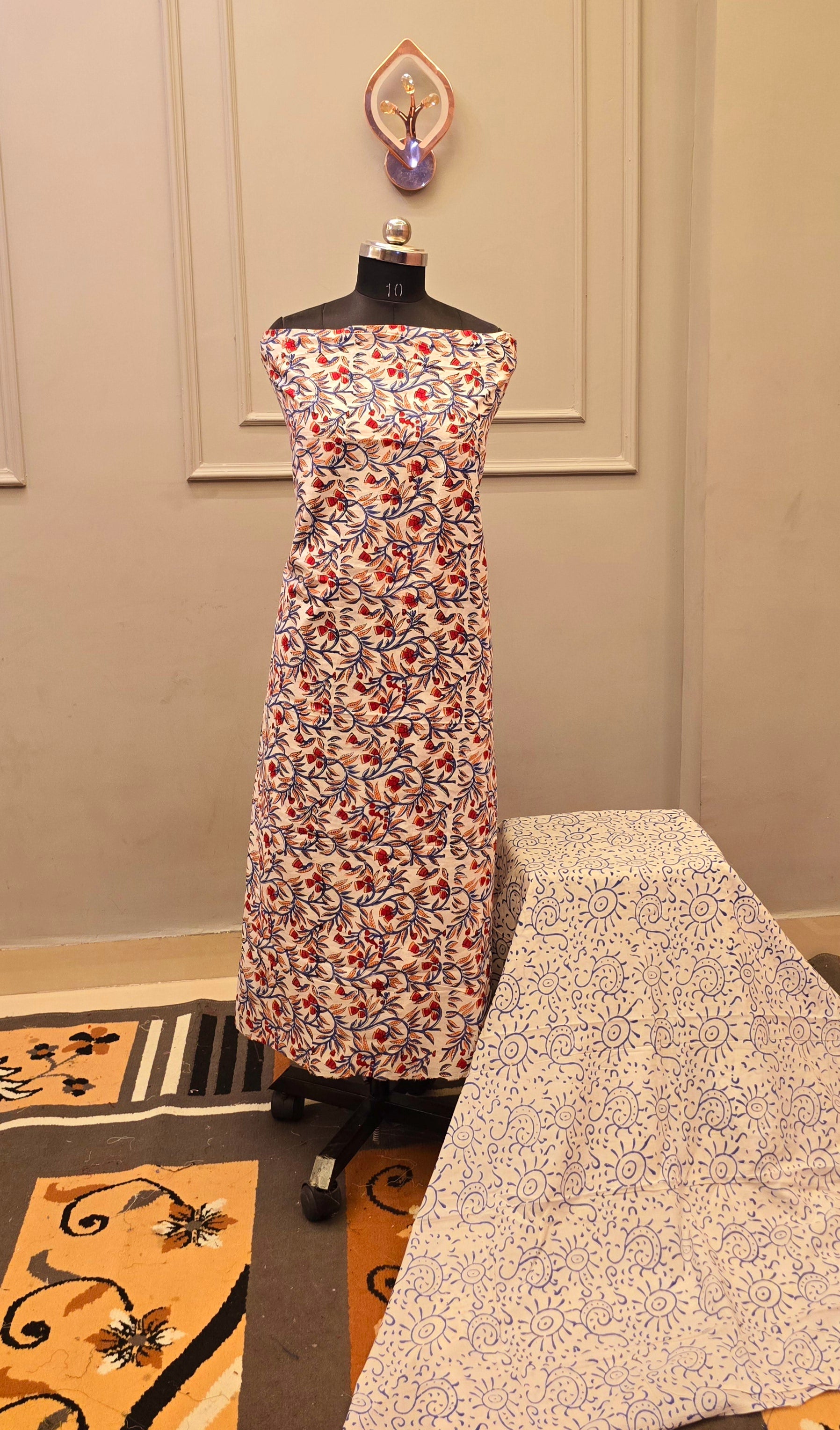 Kalamkari Hand Block Cotton Suit