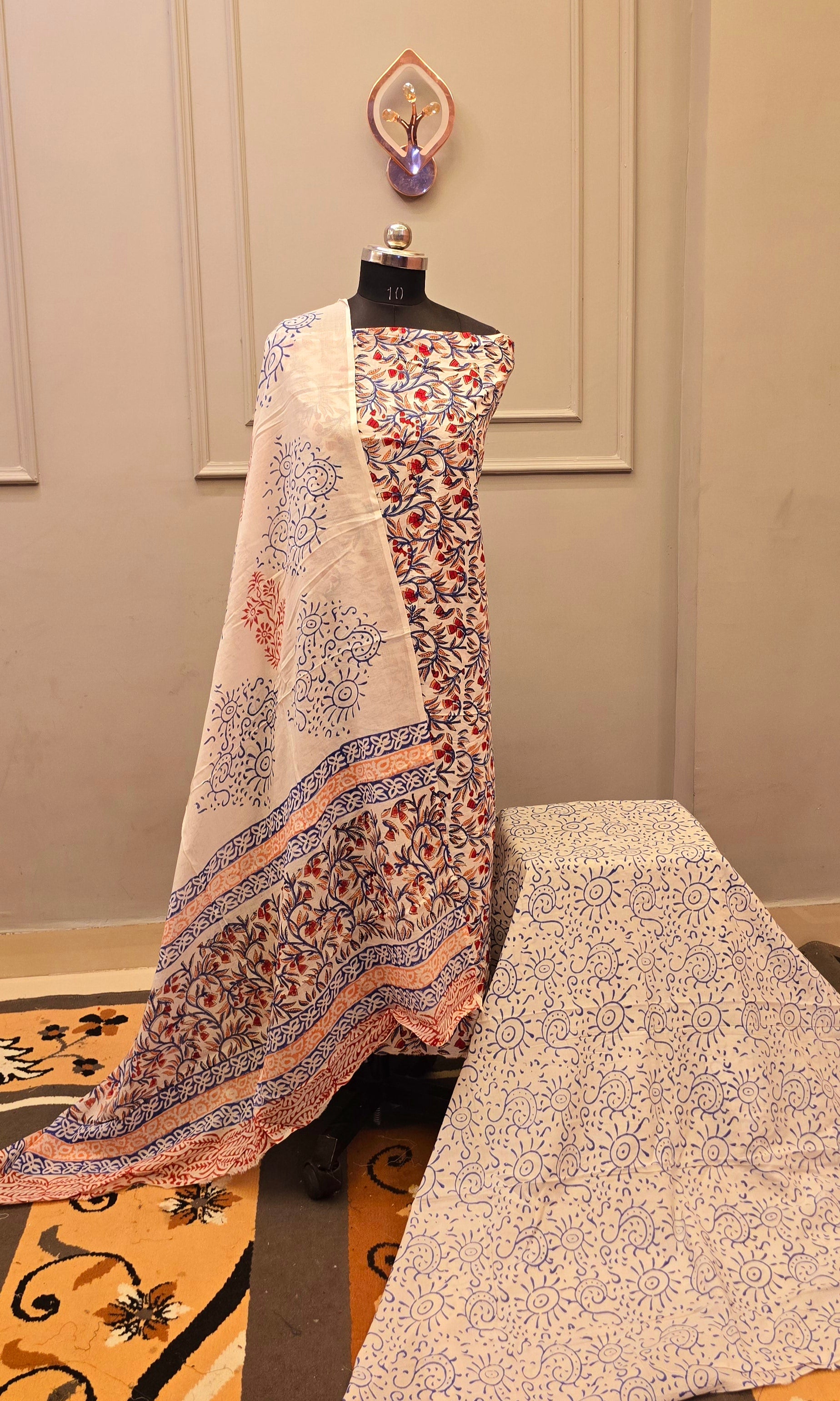 Kalamkari Hand Block Cotton Suit