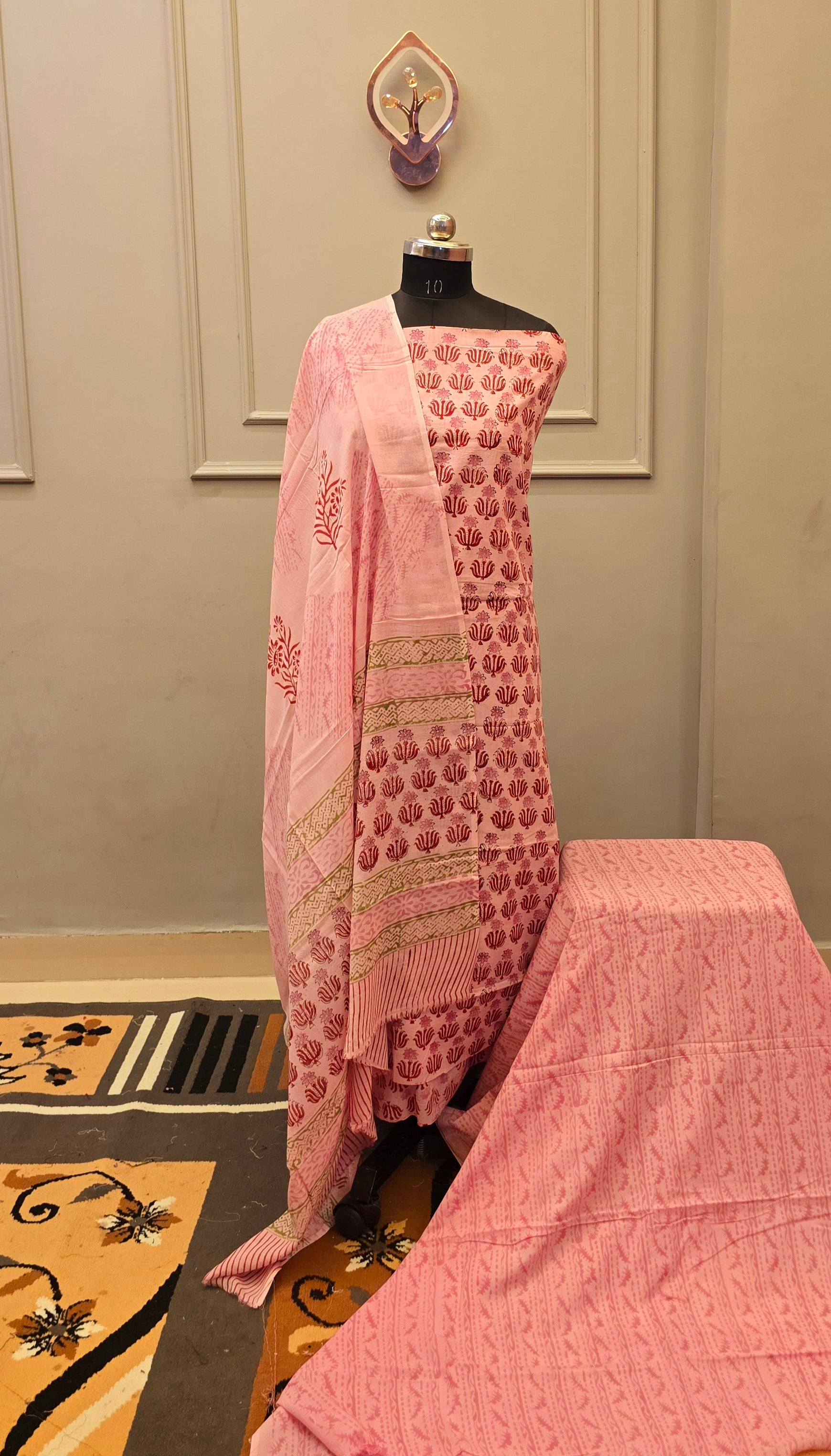 Kalamkari Hand Block Cotton Suit