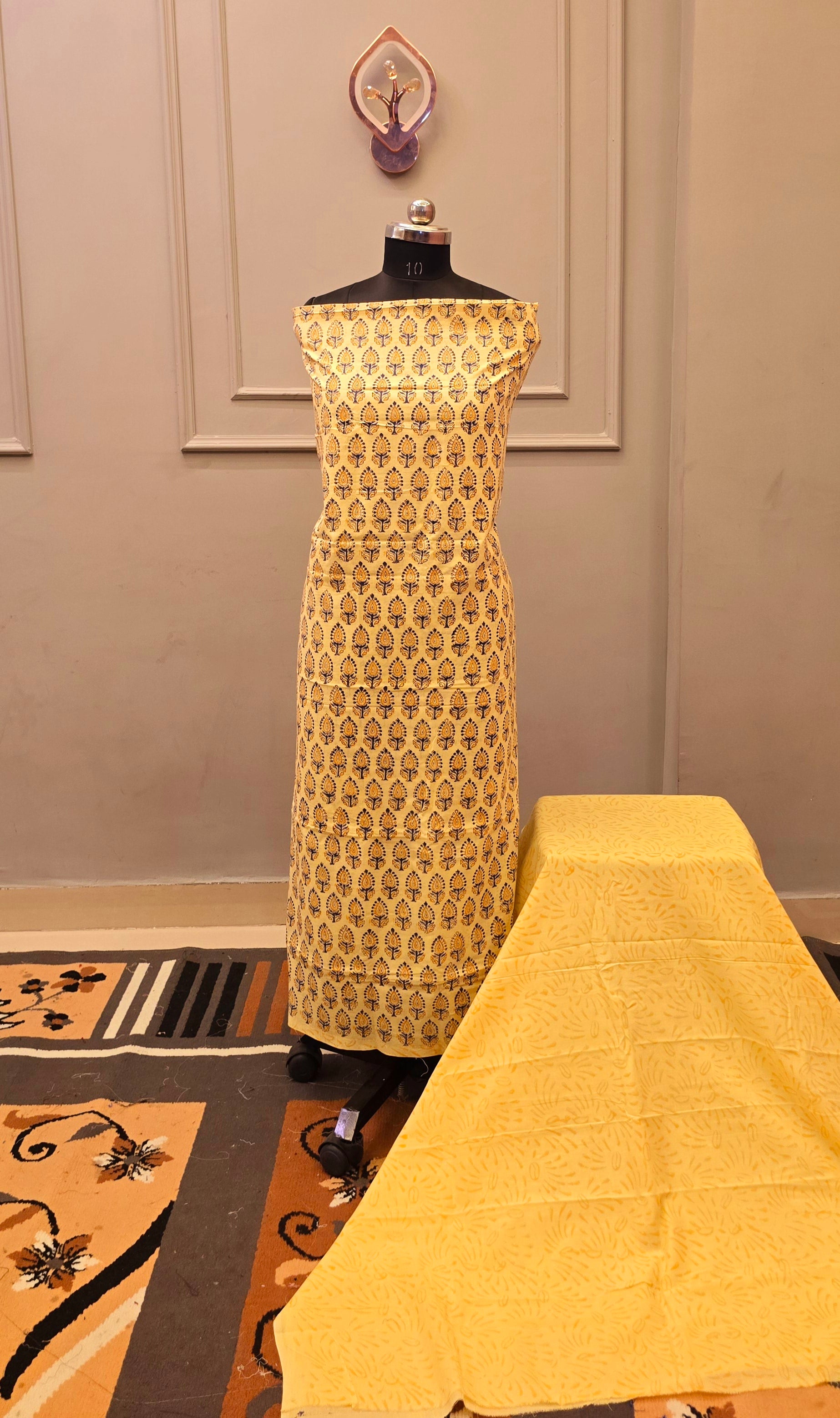 Kalamkari Hand Block Cotton Suit