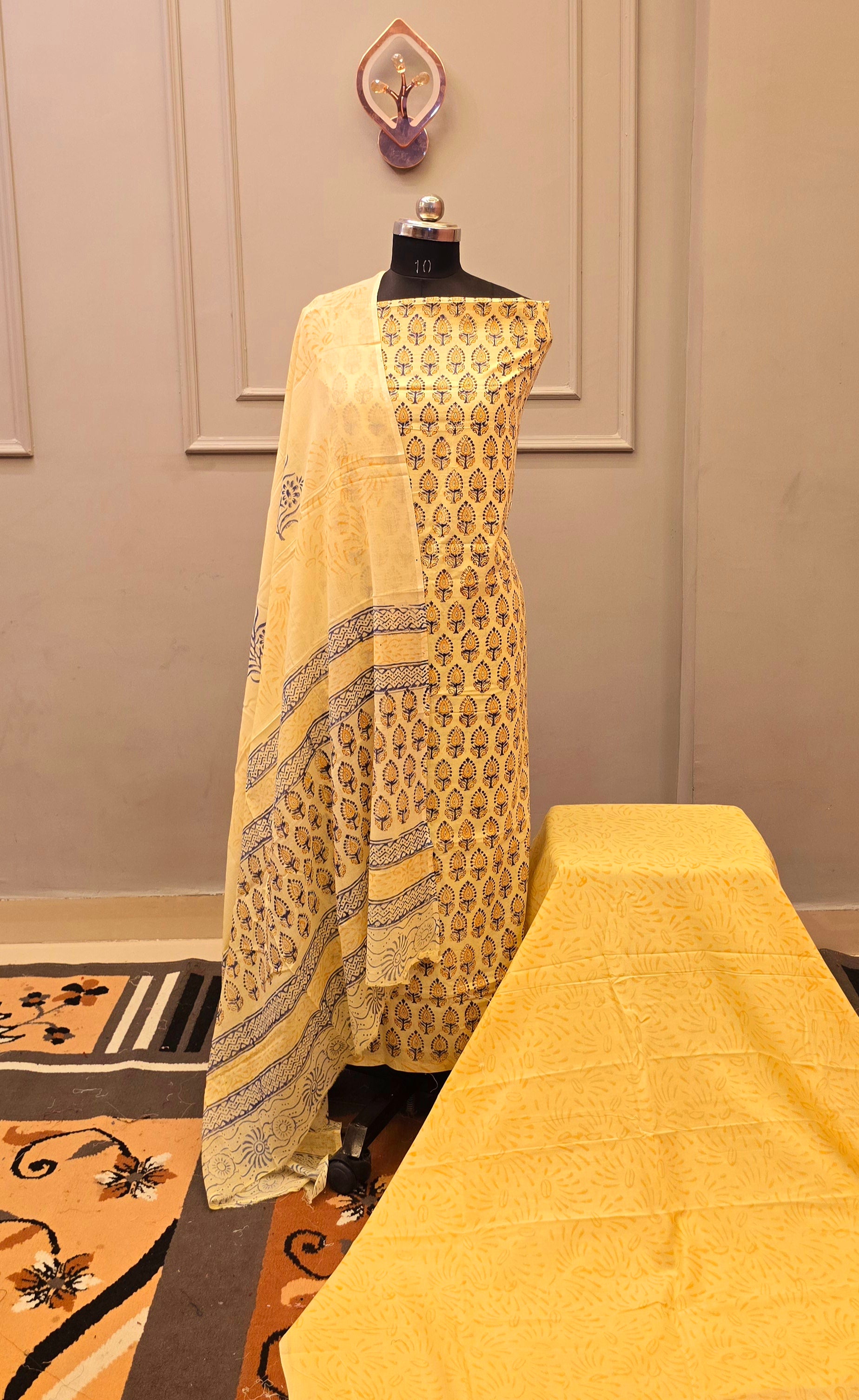 Kalamkari Hand Block Cotton Suit