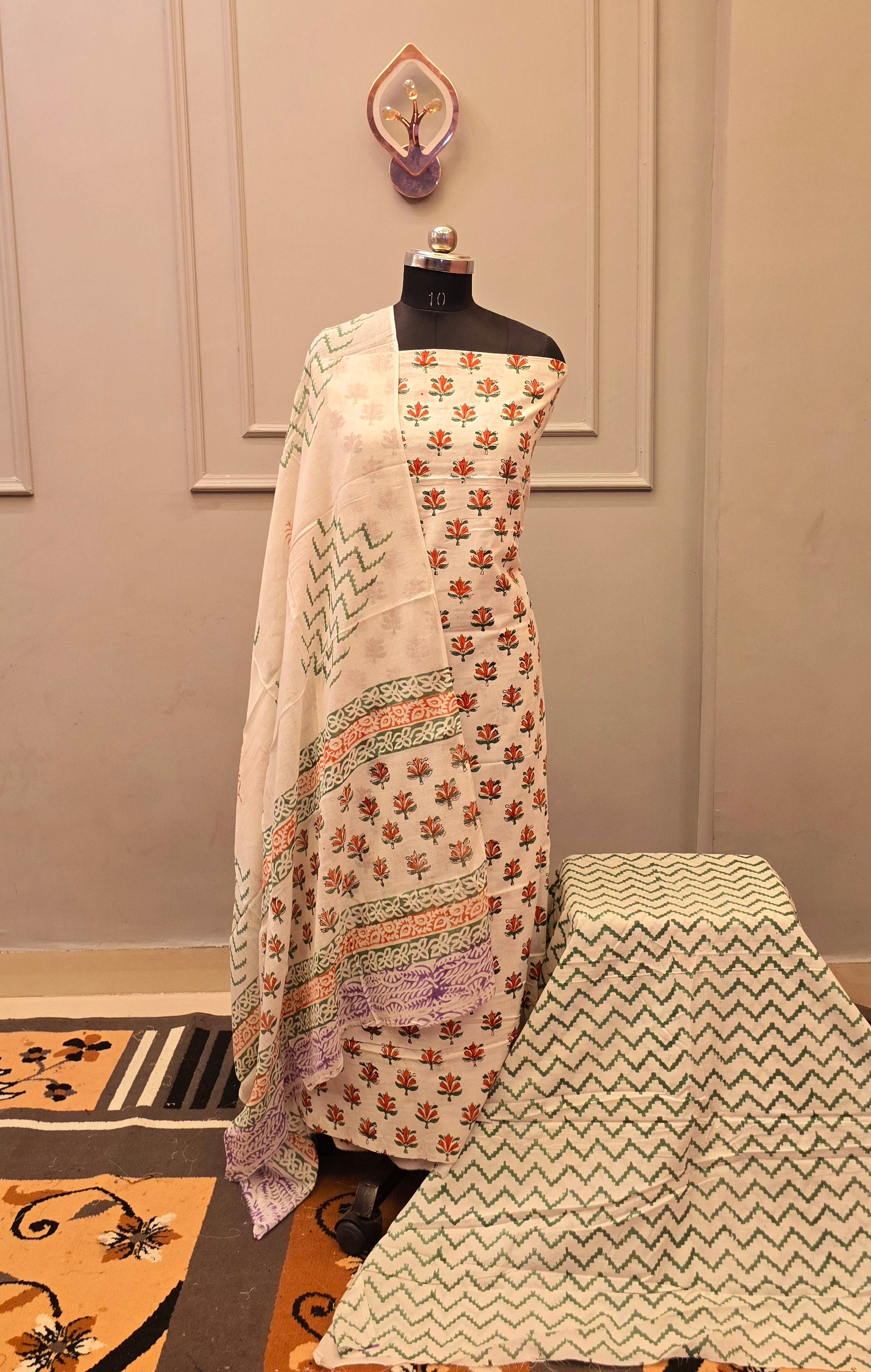 Kalamkari Hand Block Cotton Suit