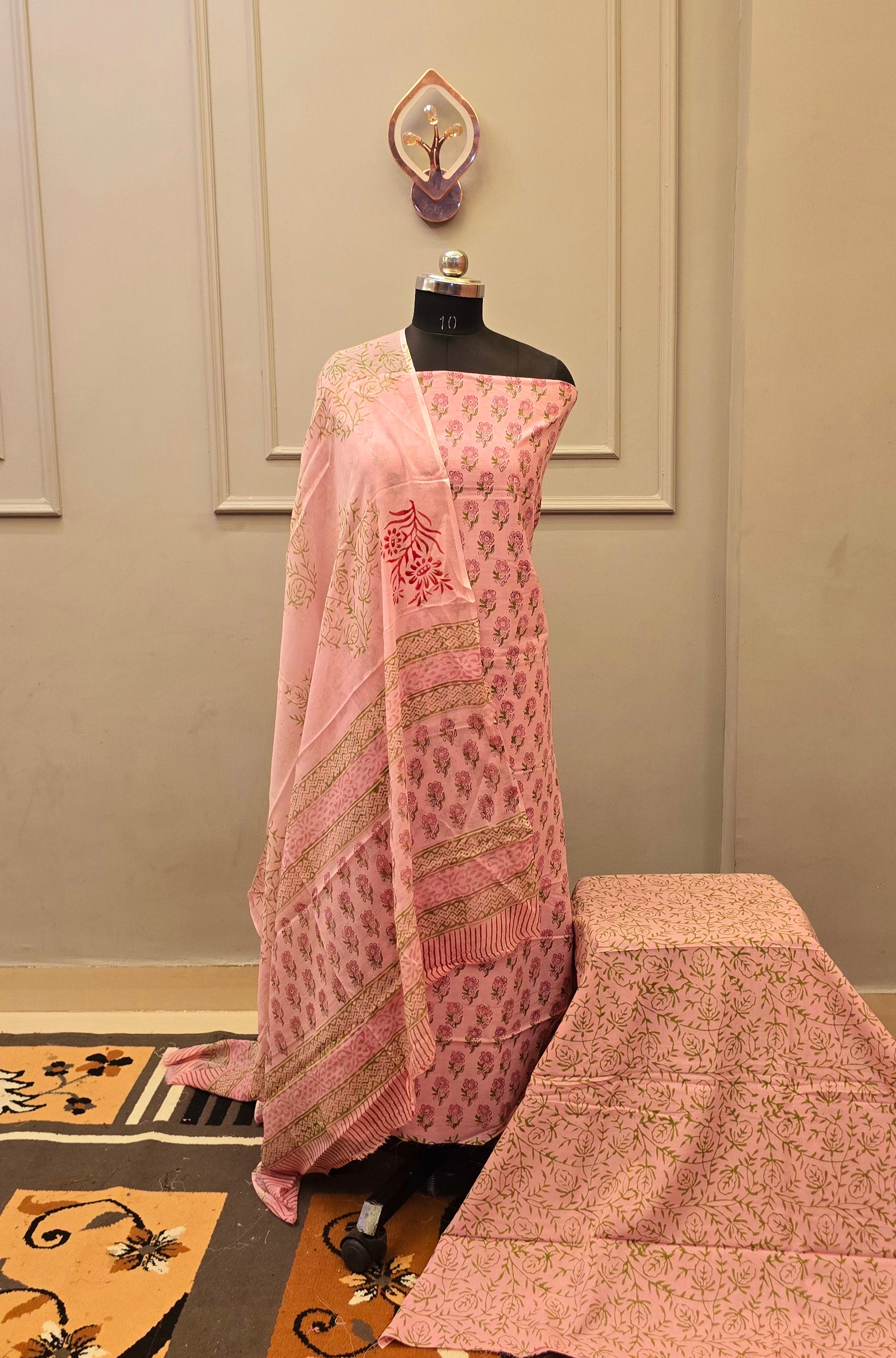 Kalamkari Hand Block Cotton Suit