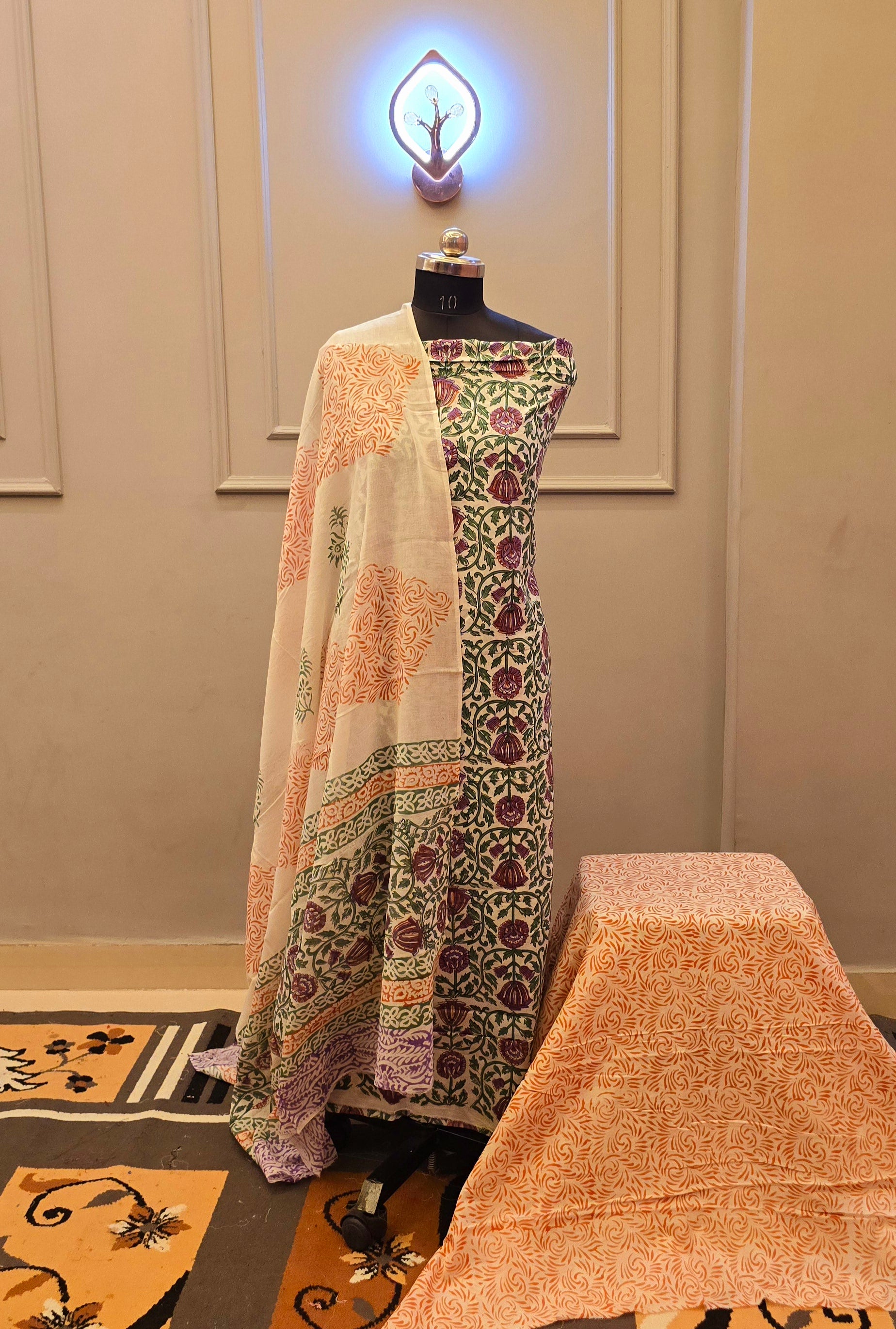 Kalamkari  Hand Block Cotton Suit