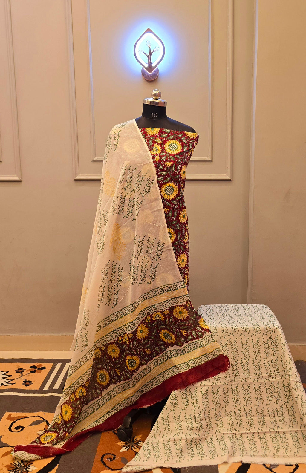 Kalamkari Hand Block Cotton Suit