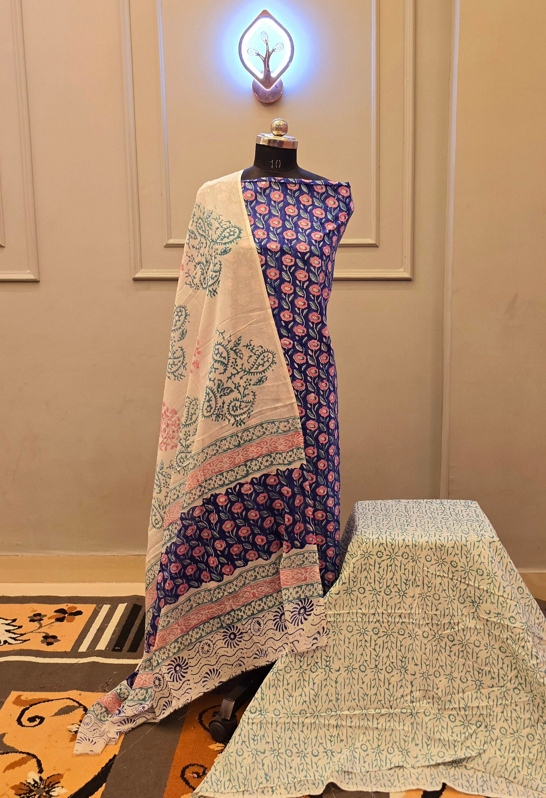 Kalamkari Hand Block Cotton Suit