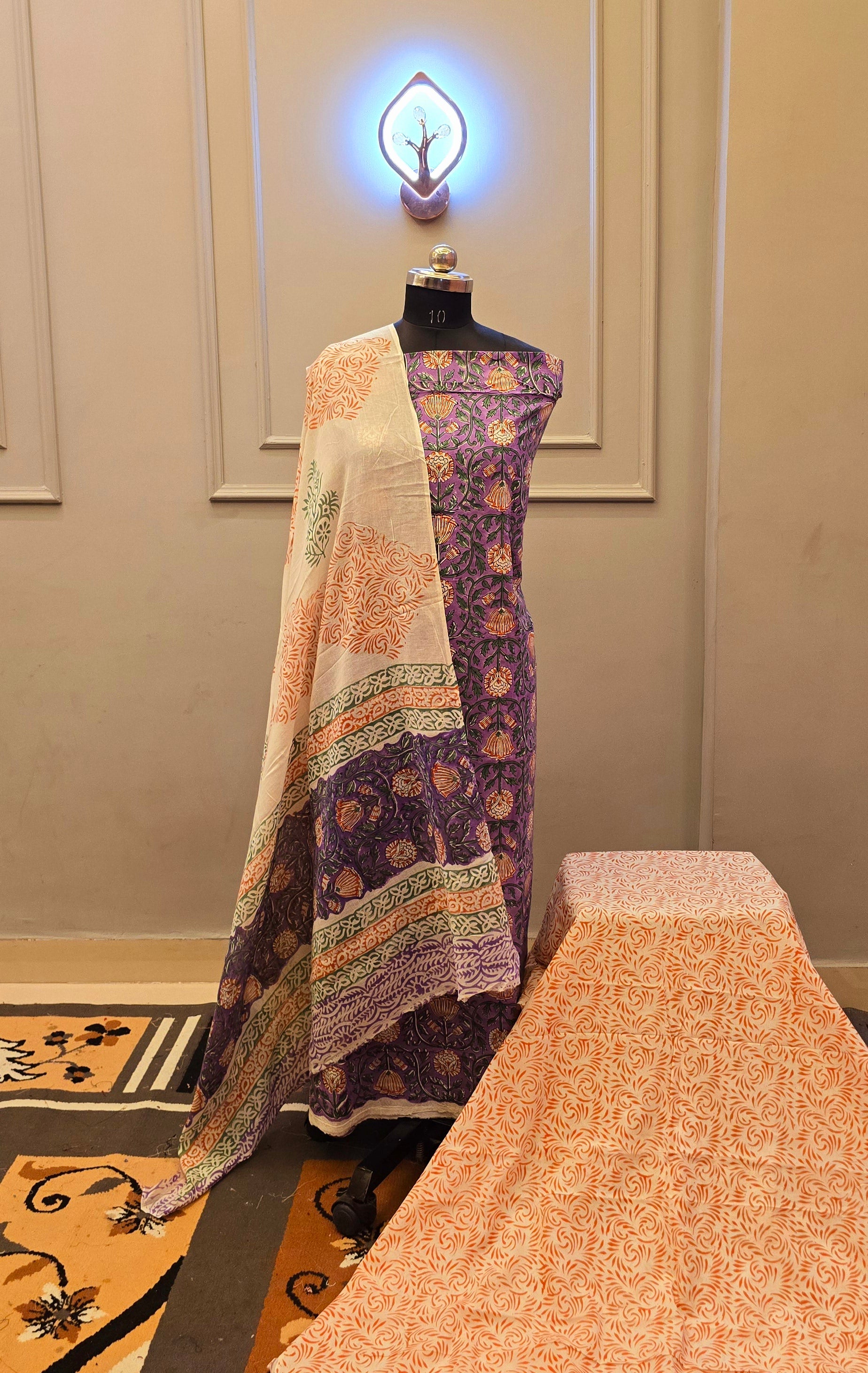 Kalamkari Hand Block Cotton Suit