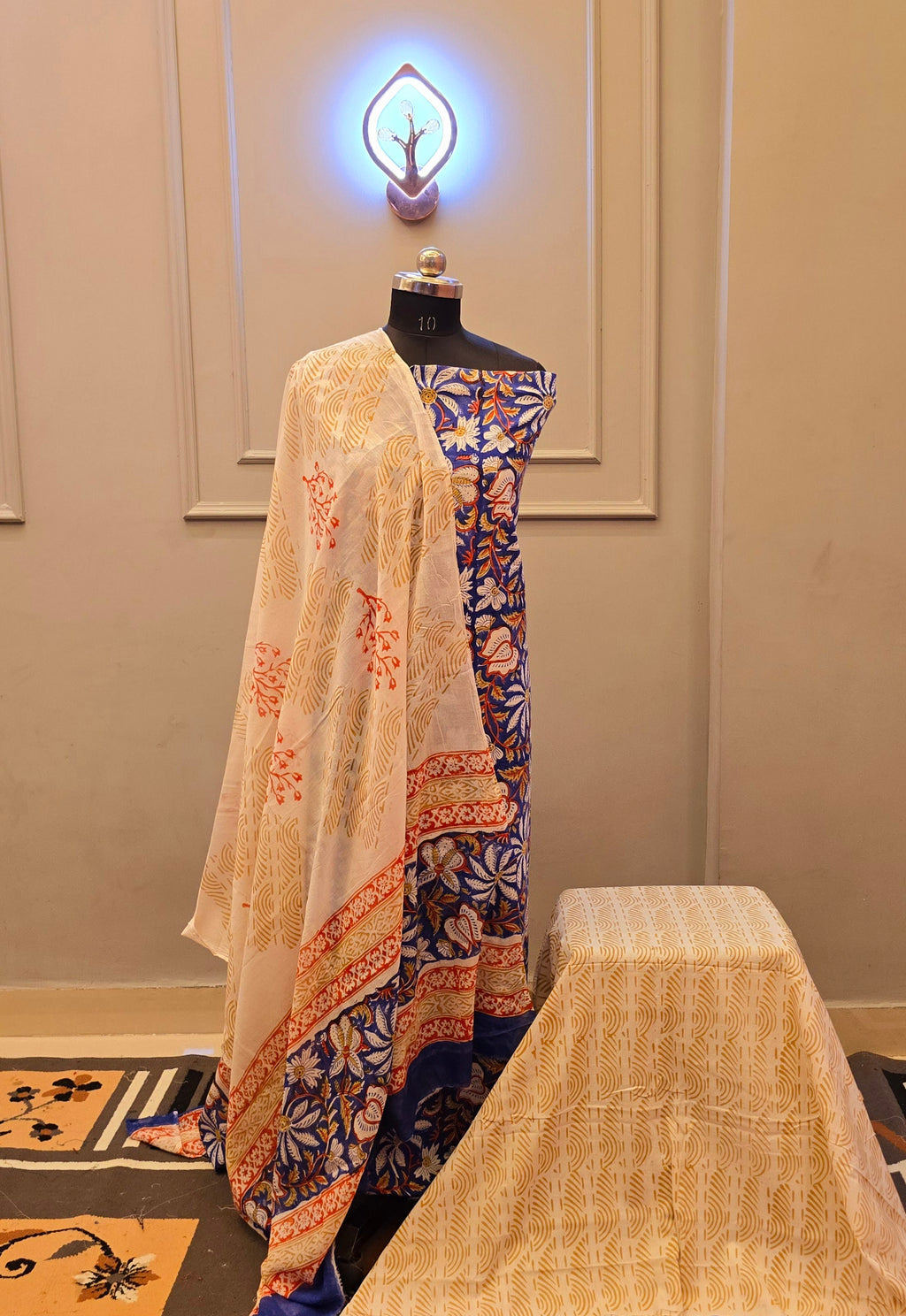 Kalamkari Hand Block Cotton Suit