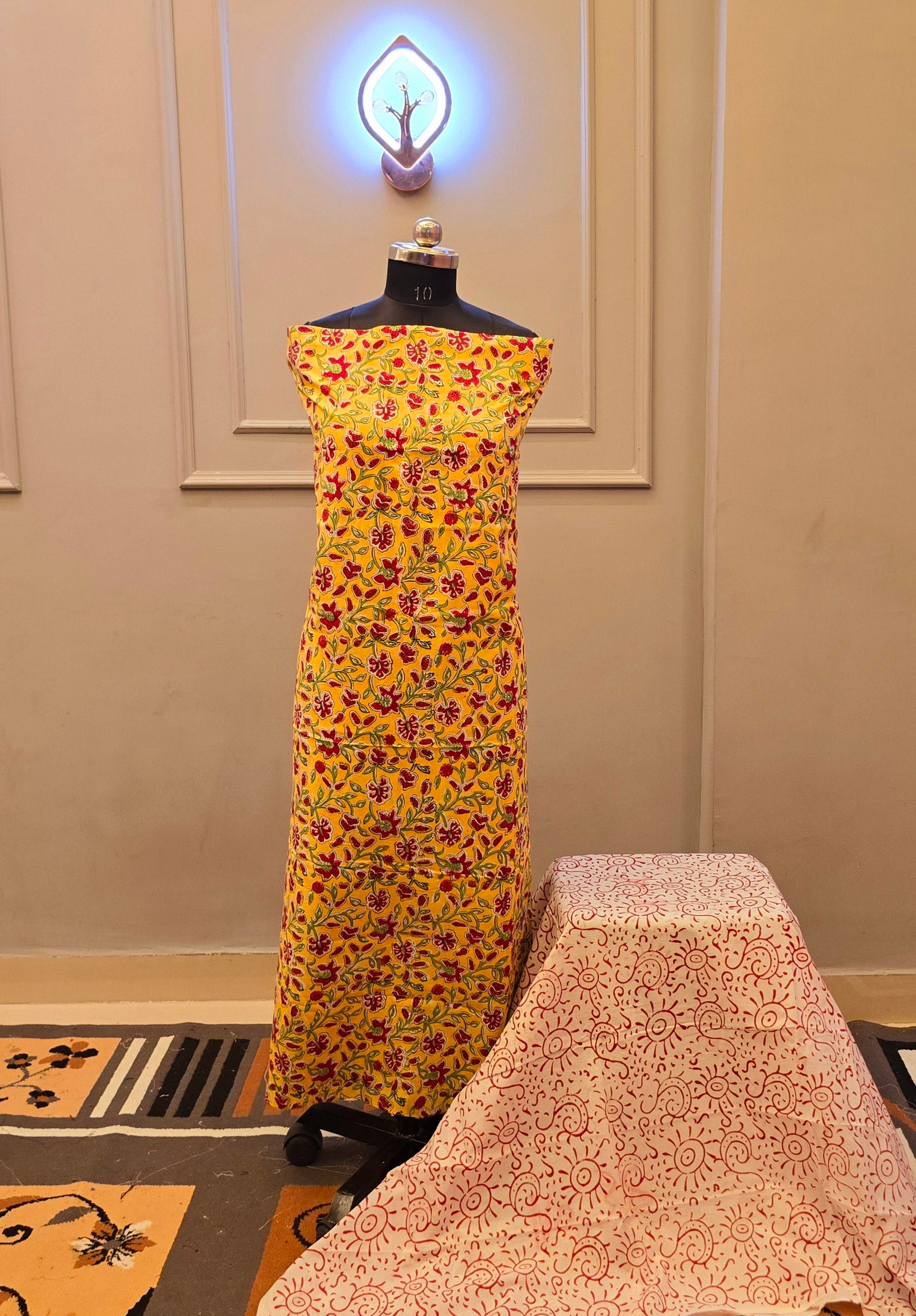 Kalamkari Hand Block Cotton Suit
