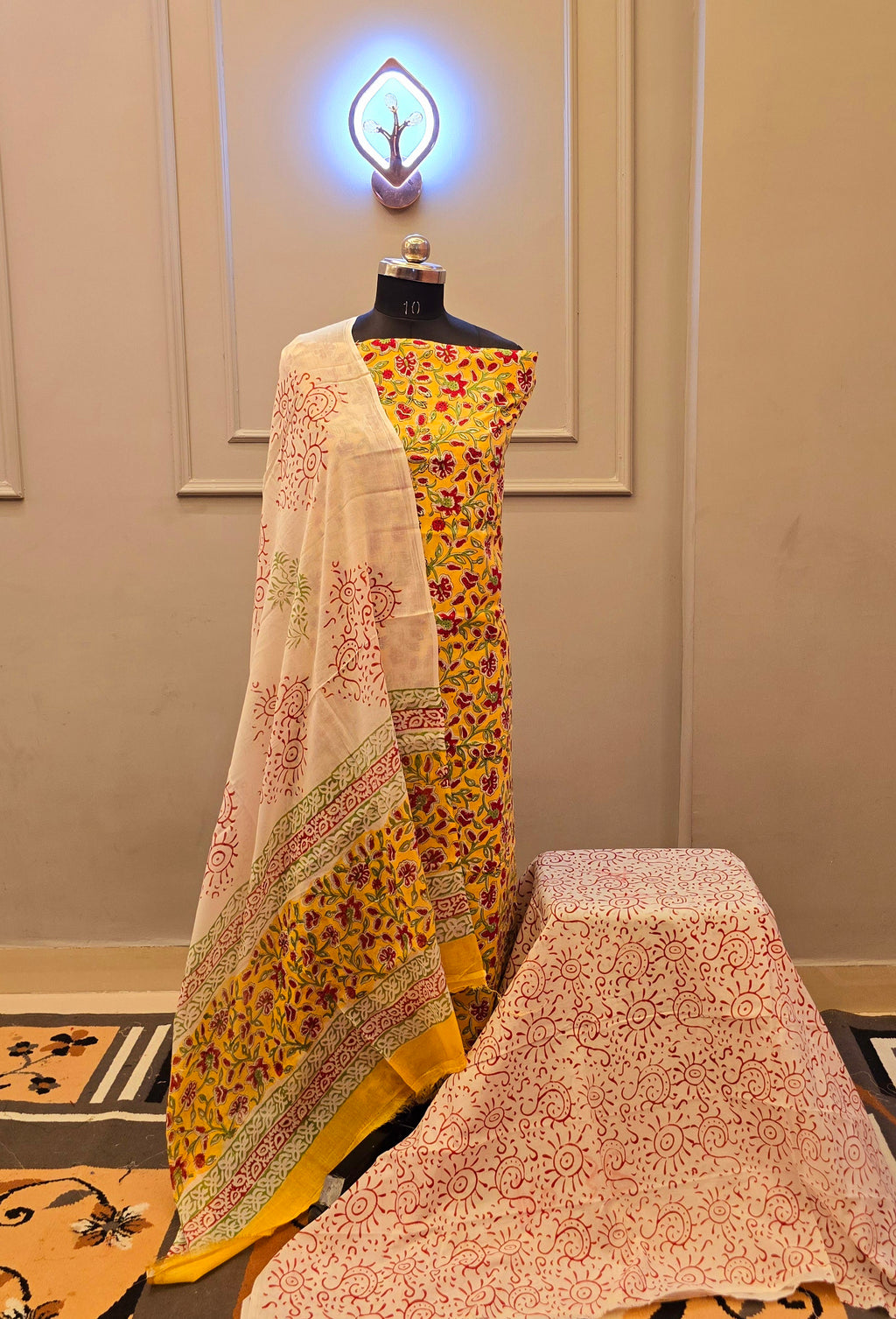 Kalamkari Hand Block Cotton Suit