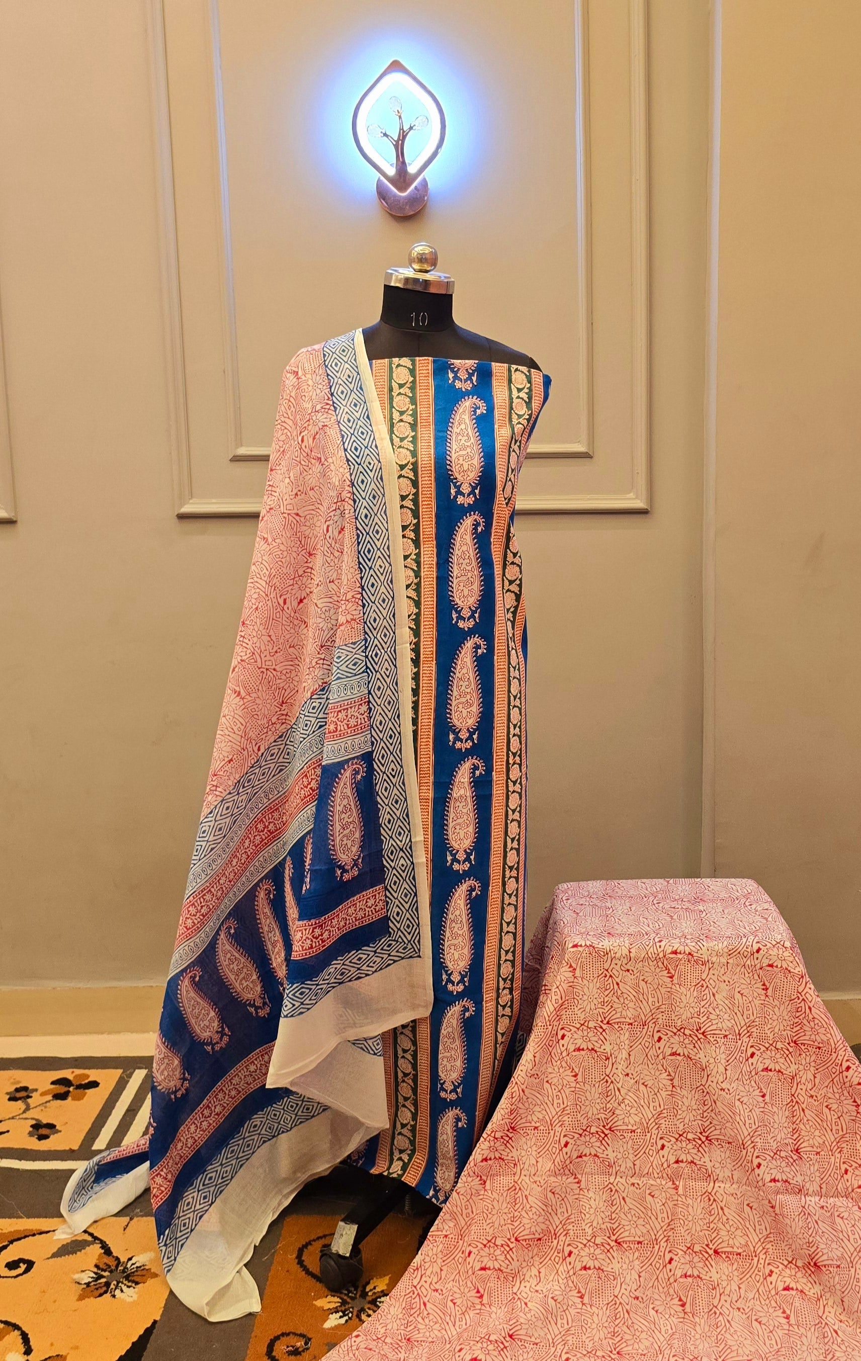 Indigo Hand Block Bagh print suit