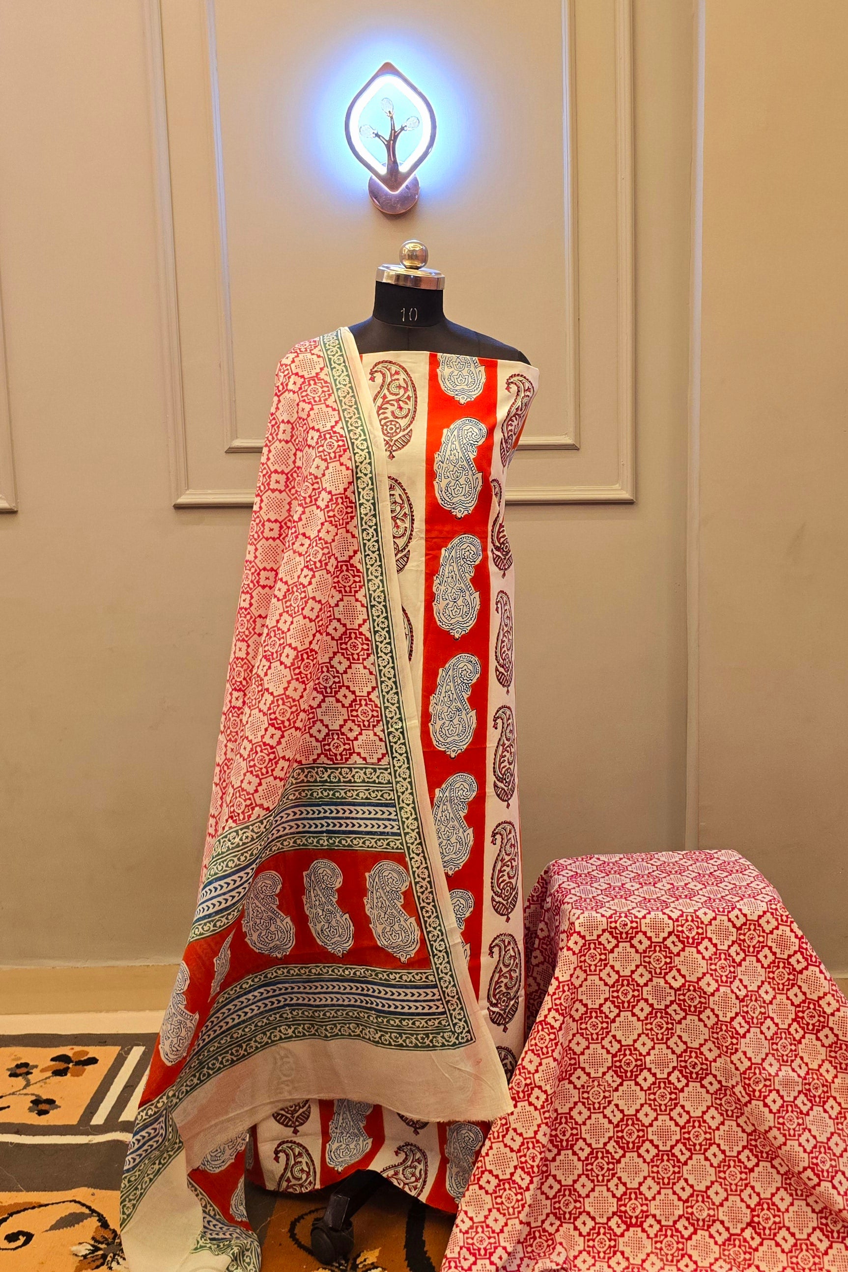 Indigo Hand Block Bagh Print Suit