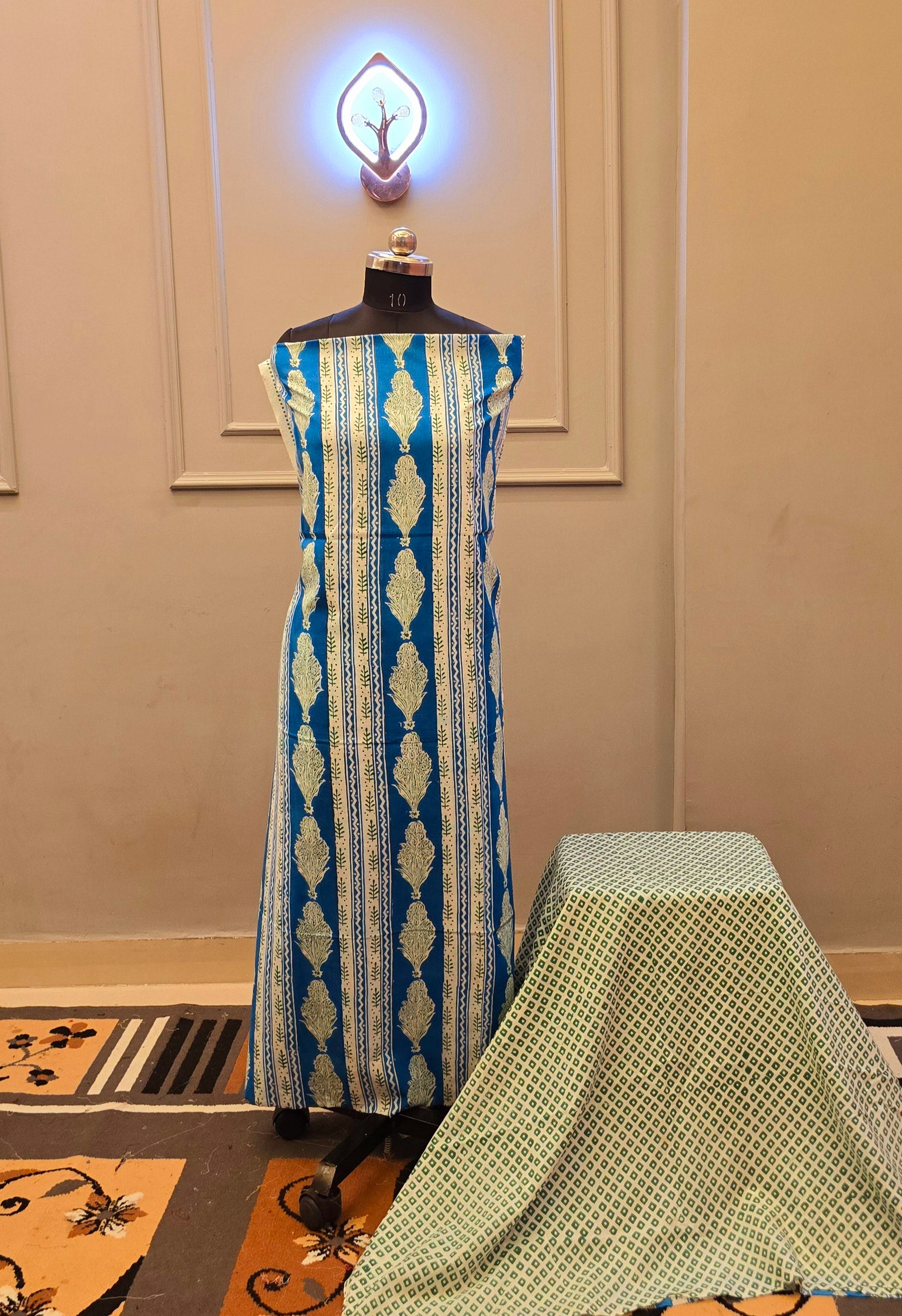 Indigo Hand Block Bagh Print Suit